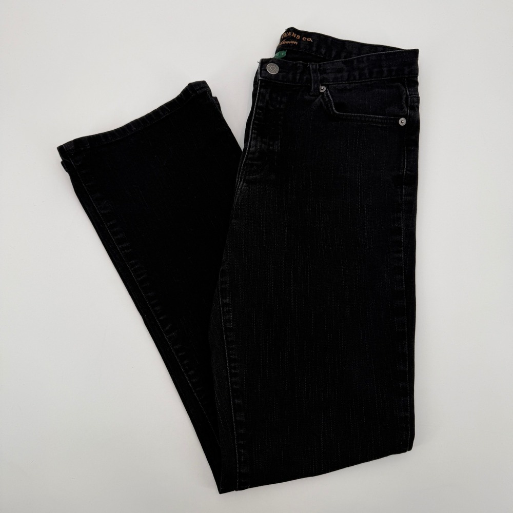 Lauren Ralph Lauren Black Bootcut Jeans Size 8 Denim‎ Designer Wardrobe Staple